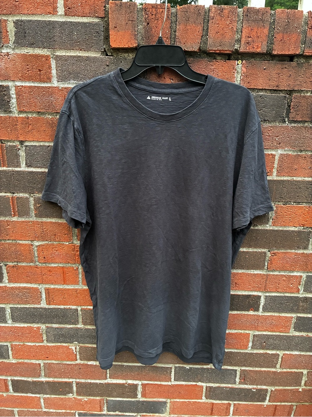 American Giant Men's Slub Crew Neck T-Shirt - black